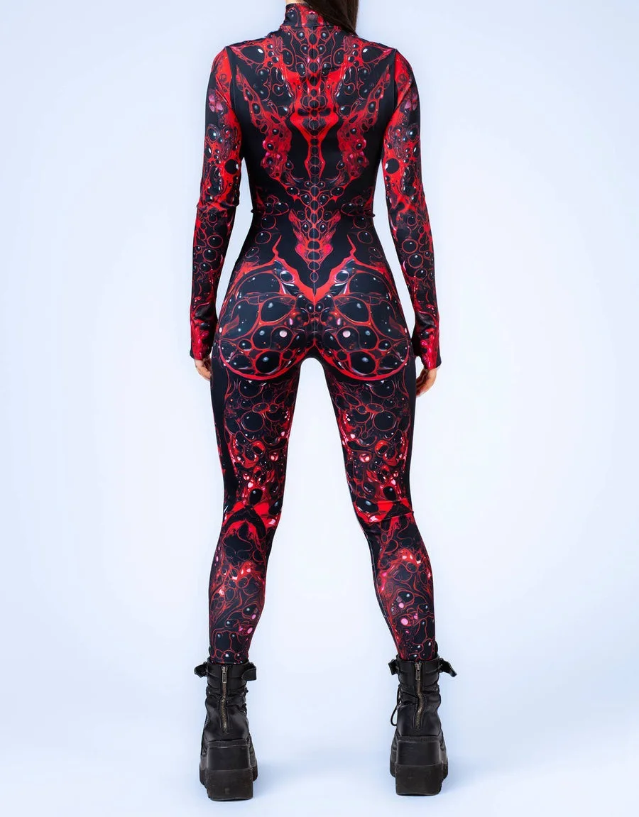 Sexy Damen Psychedelischer Netz-Cosplay-Jumpsuit Horror Halloween Festival Party Bodysuit Karneval Bühnenauftritt Eng Anliegend – Detail 13