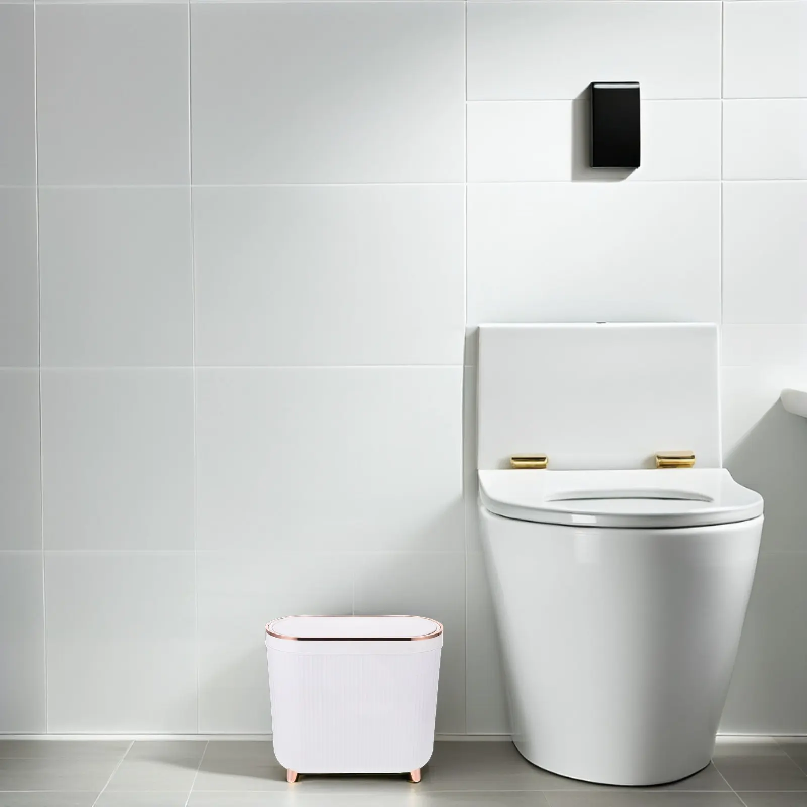 

Узкое мусорное ведро для ванной 12 л с крышкой, современный дизайн в стиле легкой роскоши, для узких пространств, с защитой от запаха, для дома и отеля