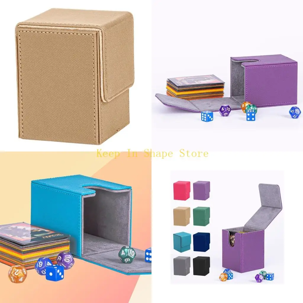 

U1JC Capacity Tarot Cards Box PU Leather Tarots for Case Container Collection Board Game Card Sleeve Holder Box