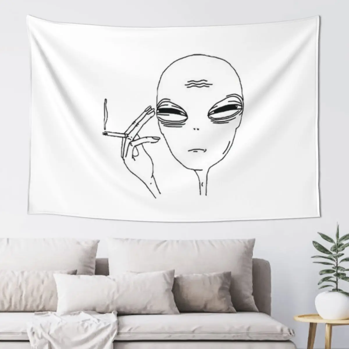 

Smoking Alien Tapestry Bedroom Deco Decorative Wall Aesthetic Decoration Wall Decor Tapestry