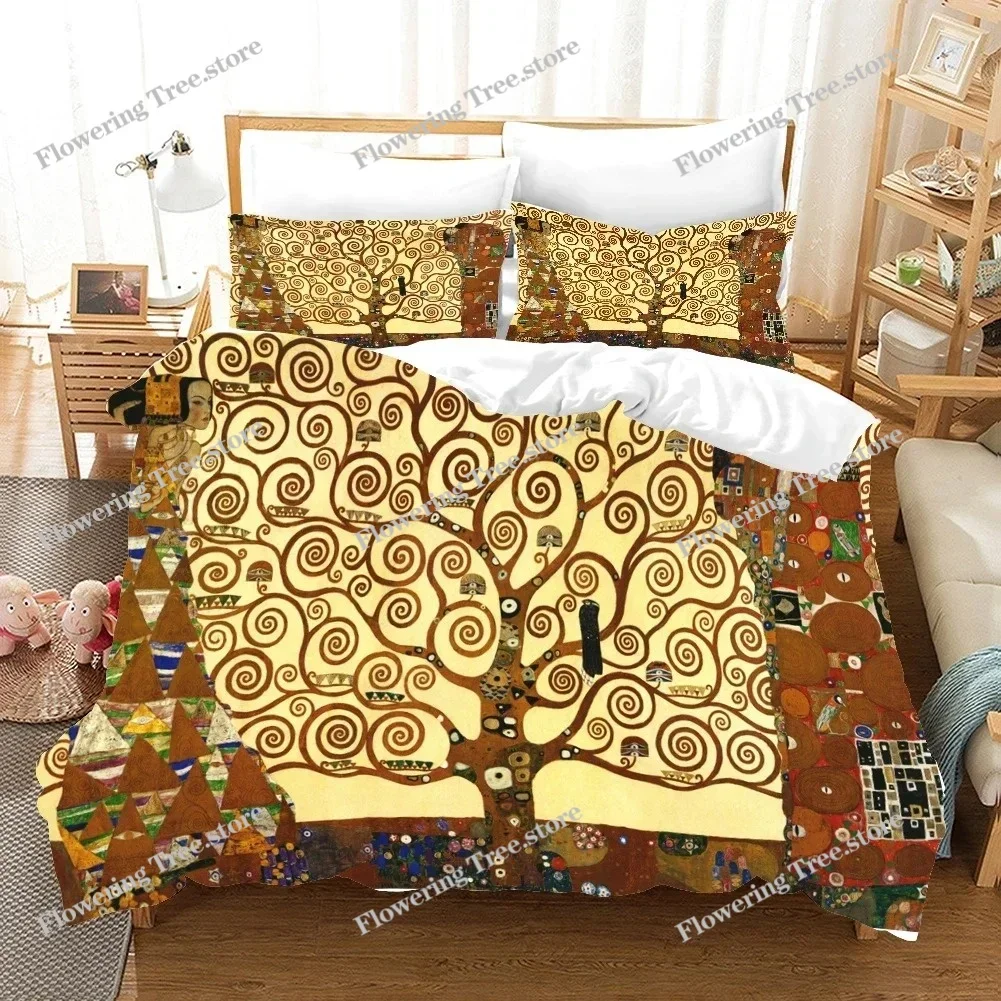 Angel Oil Painting Bedding Set Ancient Art Duvet Cover Cartoon Warm Bed Quilt Cover Kids Bedroom Bed Cover Set Green