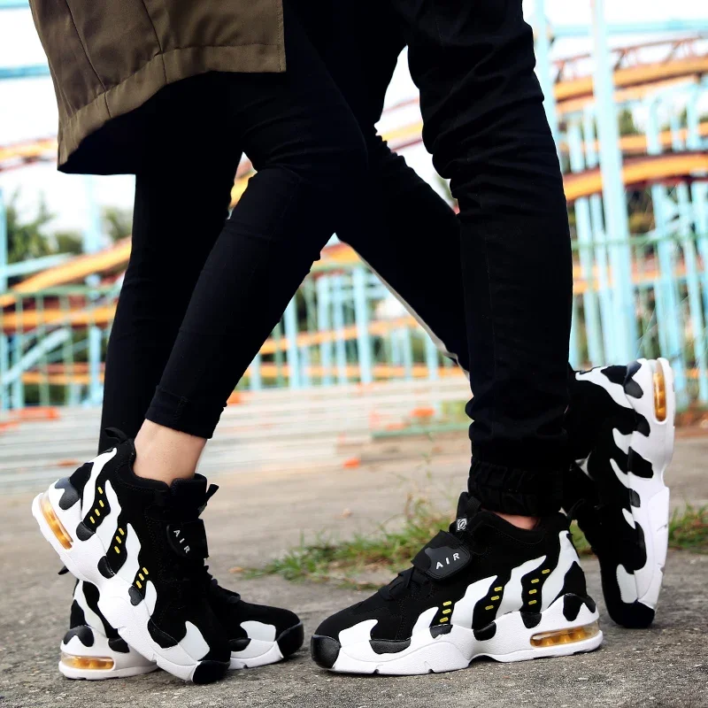 Couple Shoes Fashion Men Women Black White Shoes Air Cushion Sneakers Mens Casual Running Shoes Comforthable Women Sports Shoe