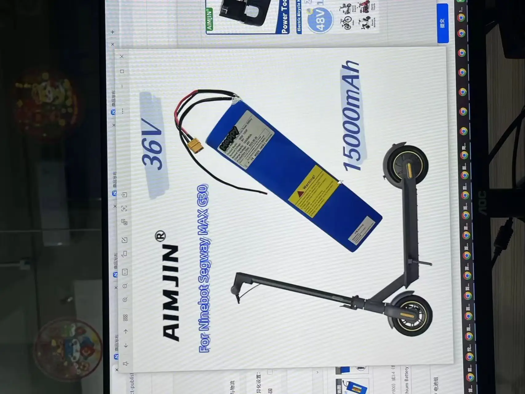 

For Segway Ninebot MAX G30 Electric Scooter Special Battery 36V 15Ah 540wh High-Quality 18650 Li-ion Battery Pack for Scooter