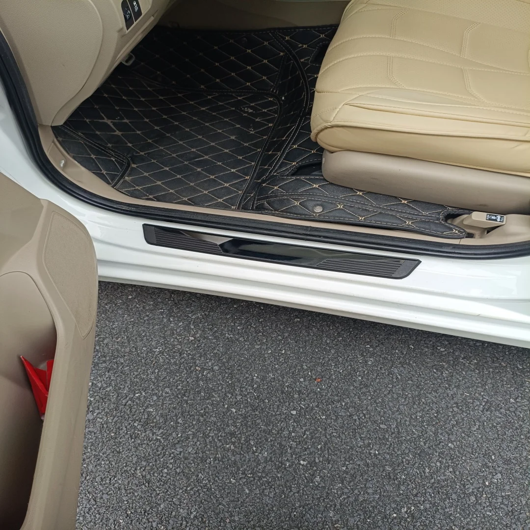 ABS Stainless Steel For ORA 5 Car Door Sill Scuff Plate Protective Cover Car Styling Modified Self-adhesive Plastic Base 4pcs/se