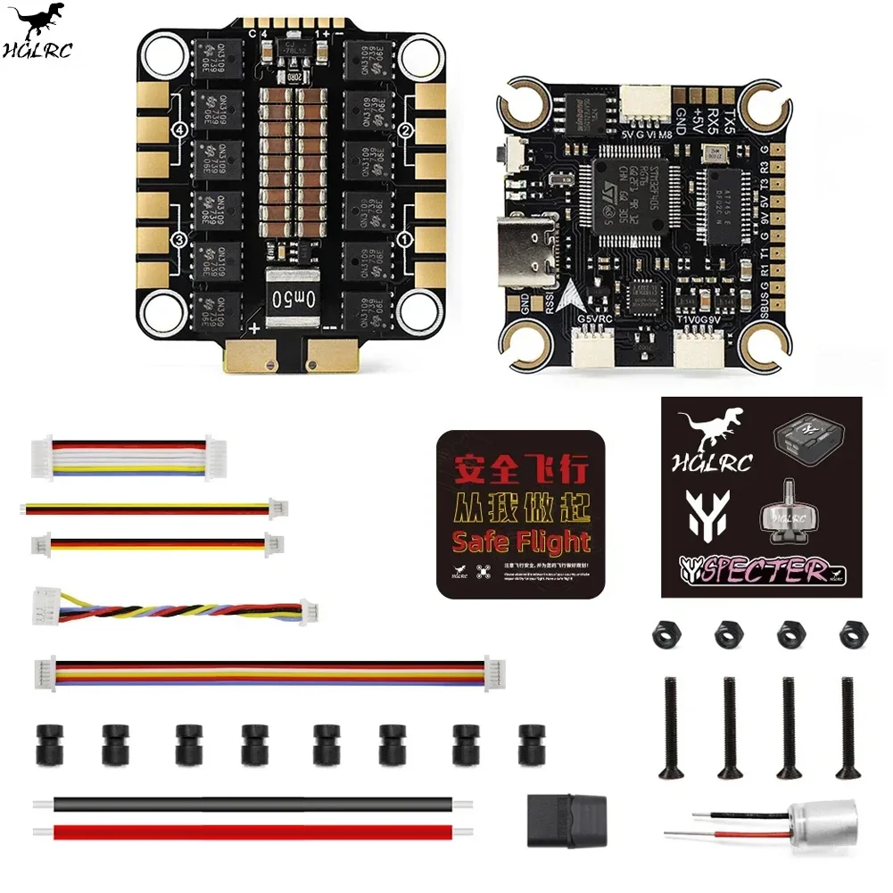 HGLRC SPECTER F460 MPU6000 60A STACK F405 V2 Pengontrol Penerbangan BLHELI_S 60A 4in1 ESC 30X30mm 2-6S untuk Drone FPV Freestyle