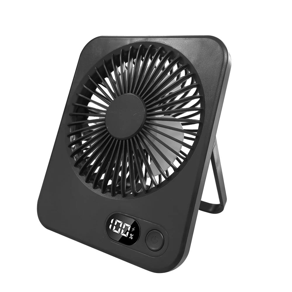 Tragbarer Mini-Ventilator, USB-Tischventilator, wiederaufladbarer Tischventilator, kleiner, an der Wand montierter Deckenventilator, 5 Geschwindigkeiten, starker Wind, faltbarer Camping-Ventilator