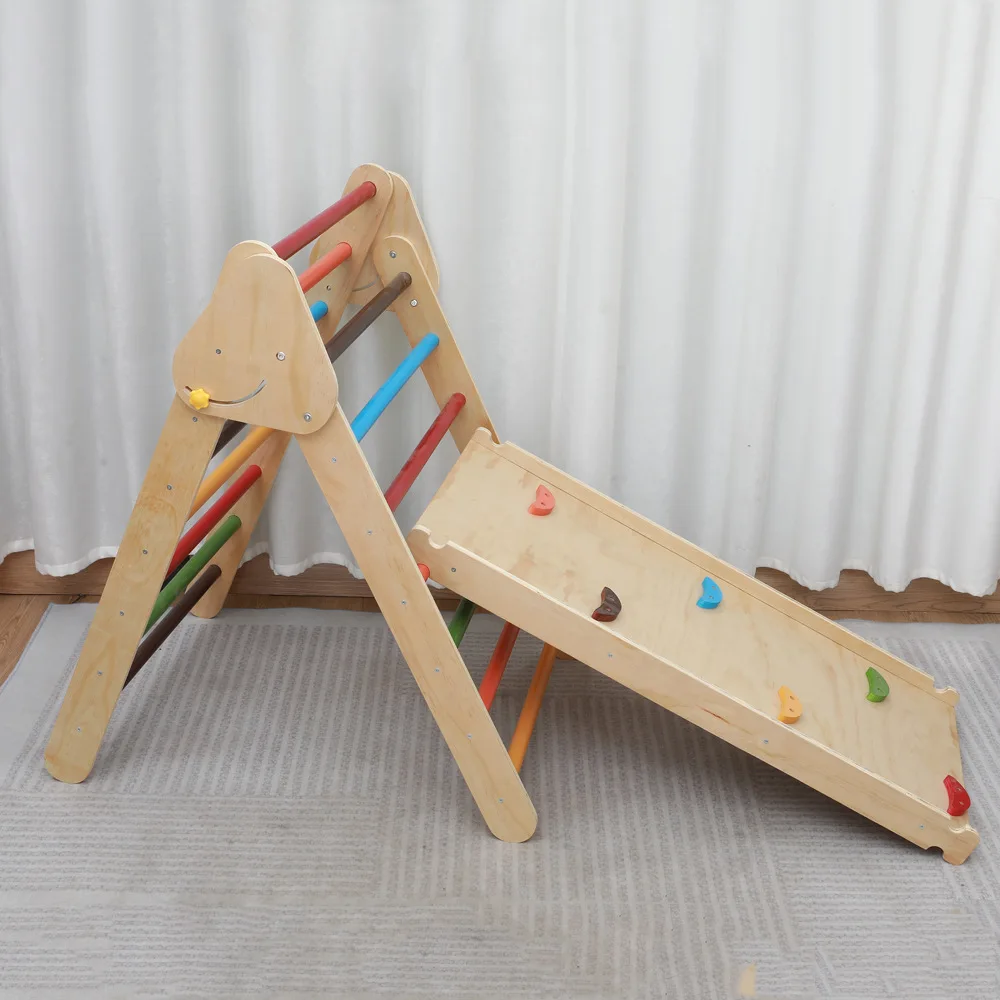 Triangle Set, Folding Baby Climbing Toys for Toddlers 1-3, Triangle With Ramp and Slide, Adjustable Angle Toddler Climbing Toys