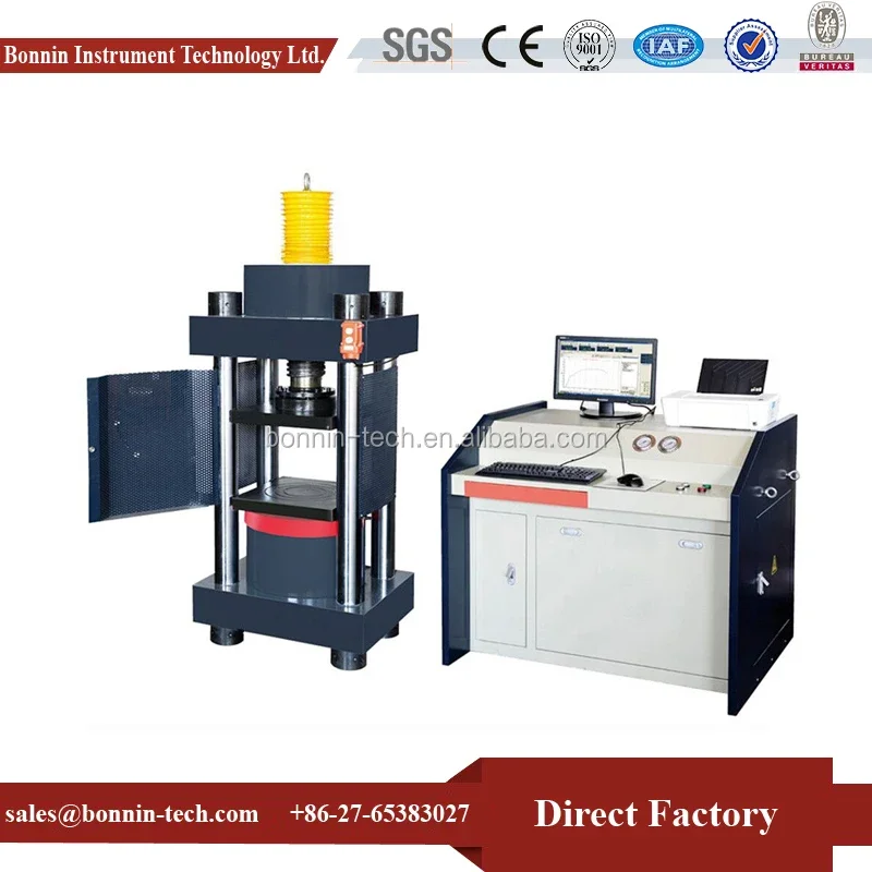 YAW-2000D Lab Brick Automatic Flexural Compression Testing Machine Price For Cube Concrete Strength