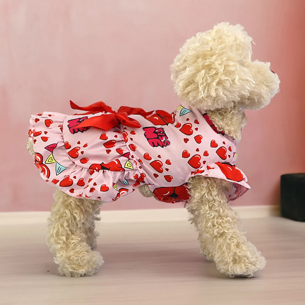 Romantic Skirt Lovely Wide Size Range Pet Fashion Pet Clothing Exquisite Popular Pet Clothing Bow Clothes Stylish Design Soft