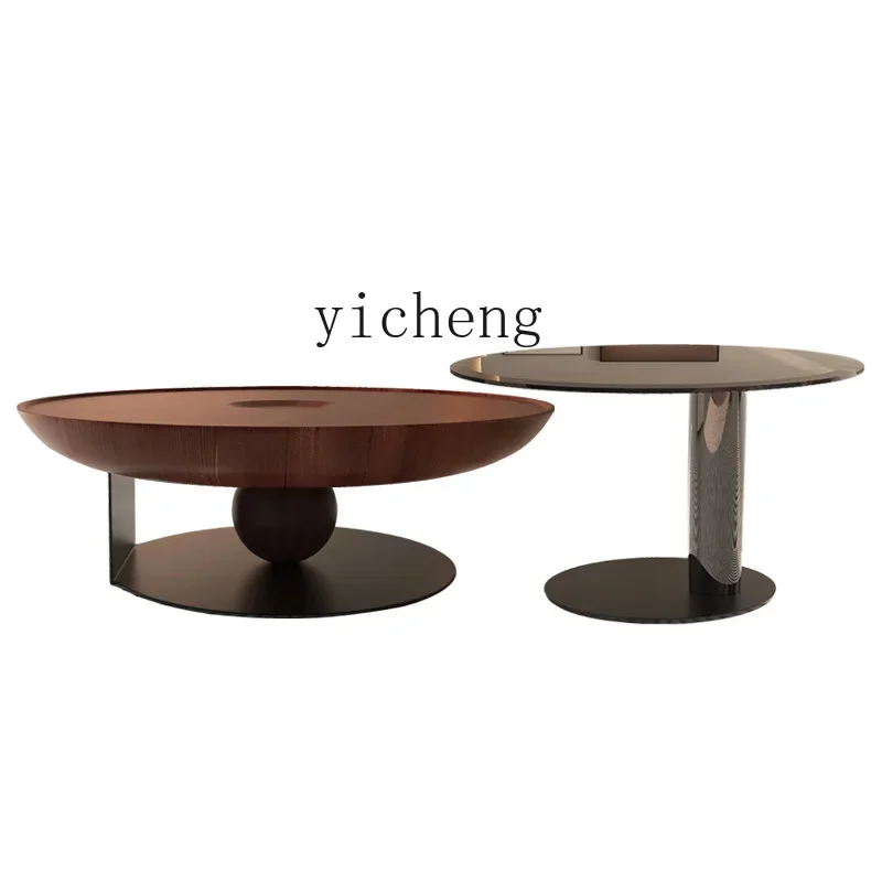 

TQH coffee table round combination living room household small apartment light luxury new medieval wabi sabi