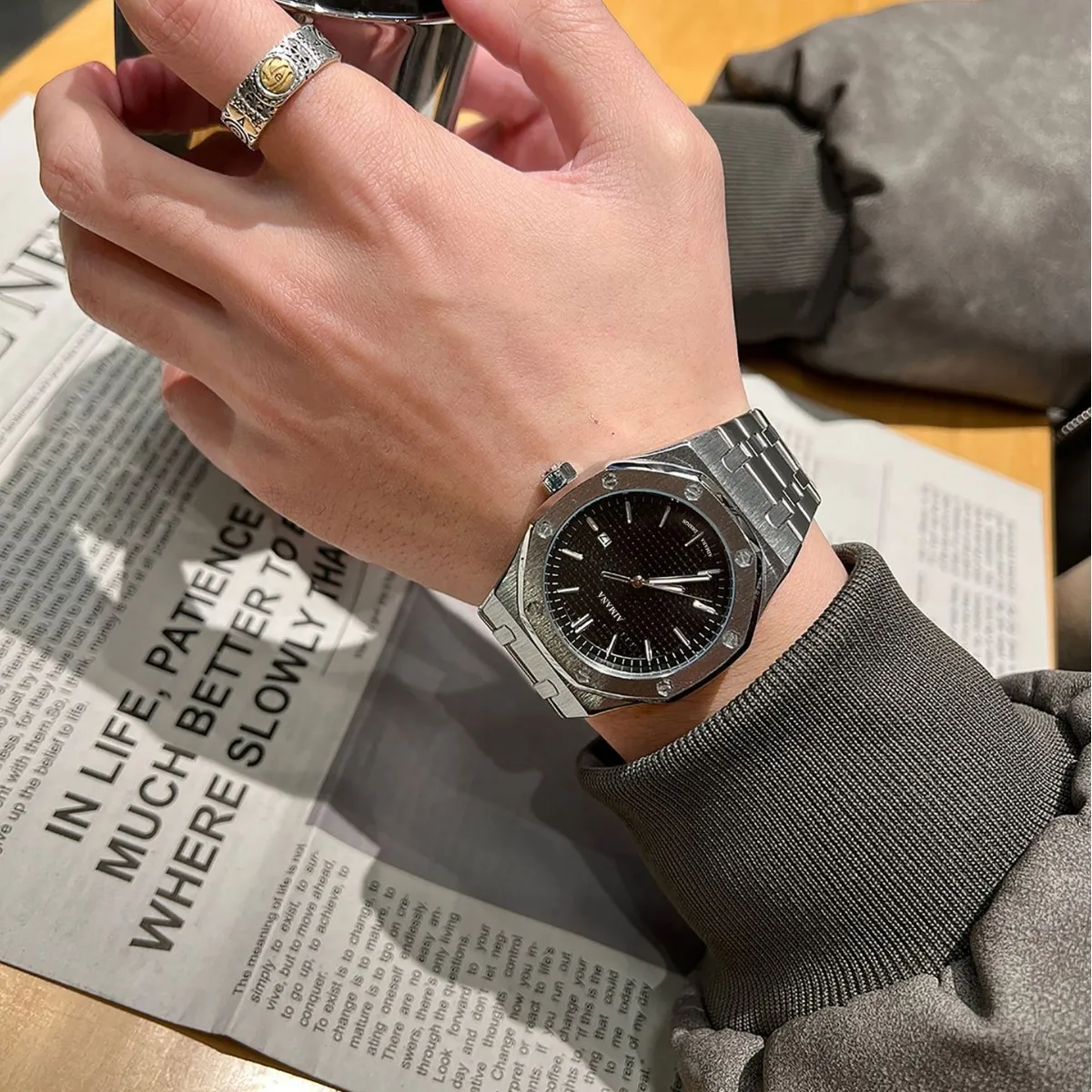 

Роскошные деловые мужские наручные часы, водонепроницаемые светящиеся мужские часы с датой, модные кварцевые часы из нержавеющей стали для мужчин Reloj