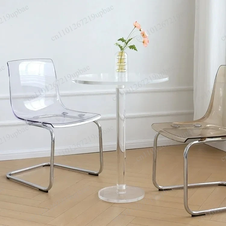 Creative Transparent Acrylic Leisure Chair Nordic Simple Backrest Dining Chair Home Living Room Cafe Lightweight Armchair