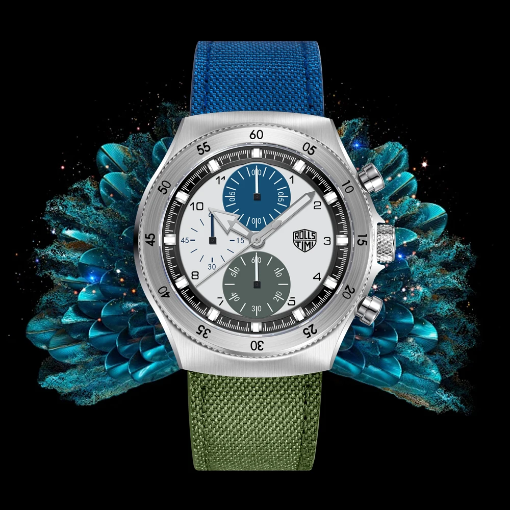 

Men's watch Rollstimi2025 new fashion quartz nylon men's watch light luxury stainless steel sapphire crystal waterproof luminous