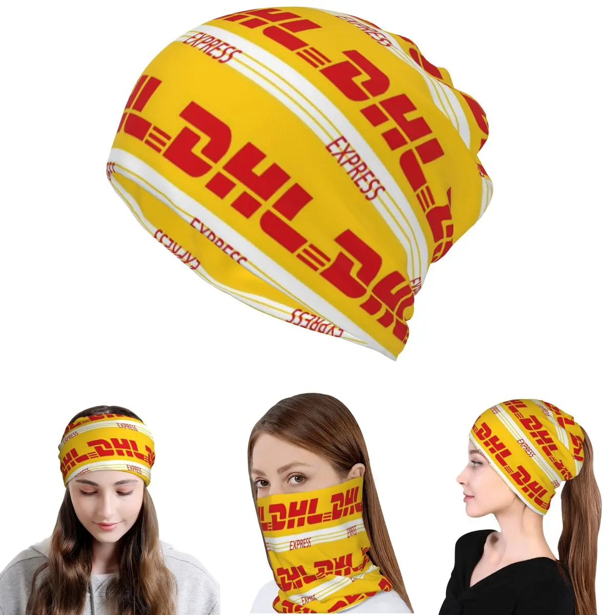 

Global Express DHL Bandana Neck Cover Wrap Scarf Multi-use Cycling Scarf Beanies Hat for Men Women Adult Winter