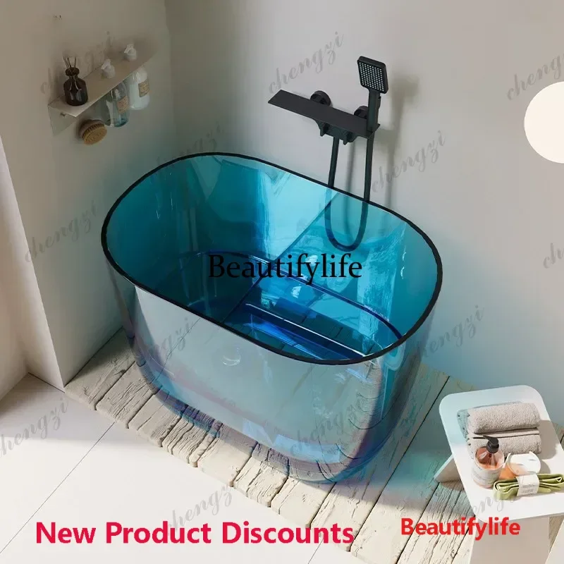 45 Transparent resin artificial stone bathtub household Japanese adult deep foam acrylic bathtub