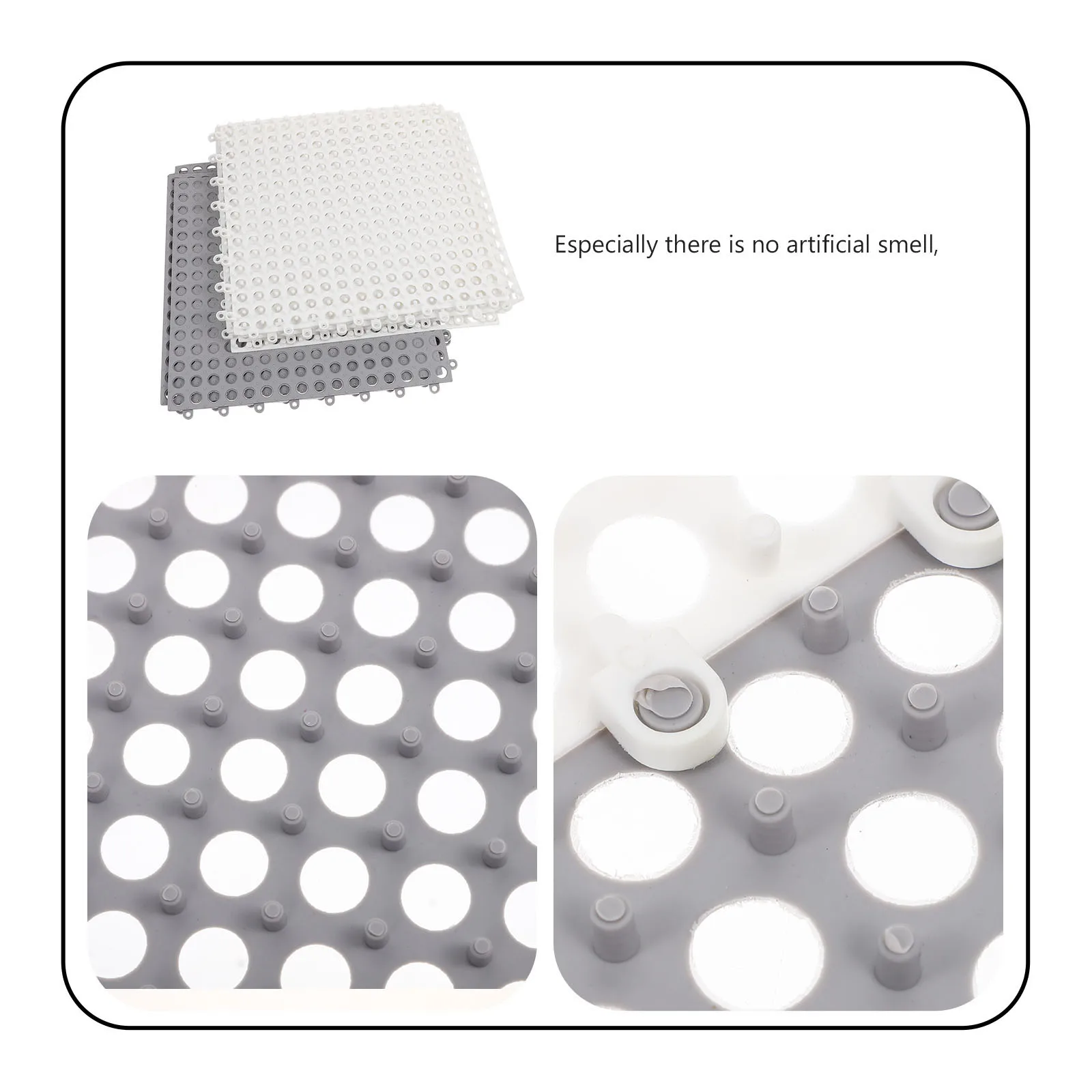 

12pcs Non-slip Floor PVC Quick Dry Odorless Environmentally Friendly Bath Mat for Bathroom Home Decor Household Ground Mat