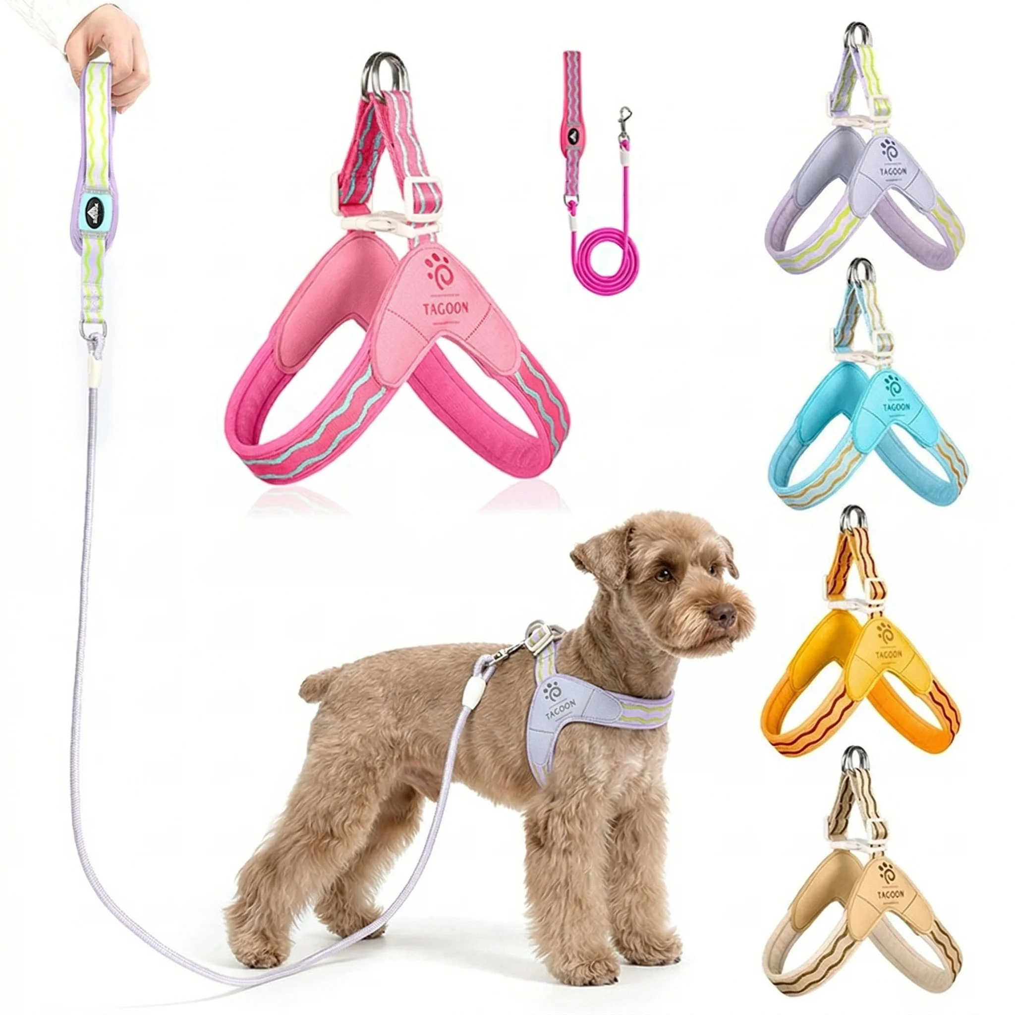 Y Style Dog Harness and Leash Set for Small Dogs, Lightweight Soft Puppy Walking Harness with Matching Lead, Comfortable Outdoor