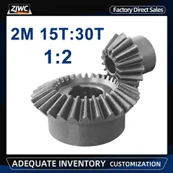1:2 Bevel Gear 40Cr 2M15T:30T Teeth With Inner Hole 10mm And 19mm Blackening Quench 90Degree Drive Commutation Steel Gears