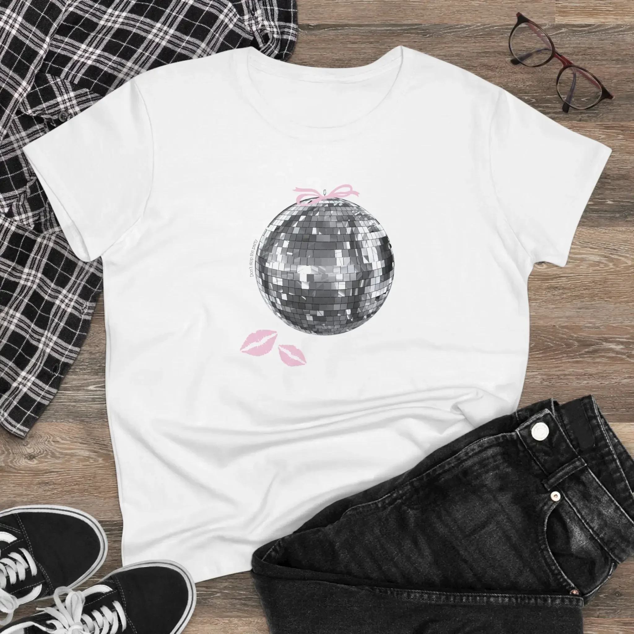 Disco Ball Tee Graphic Women'S Trendy For Girlfriend Aesthetic T Shirt Women