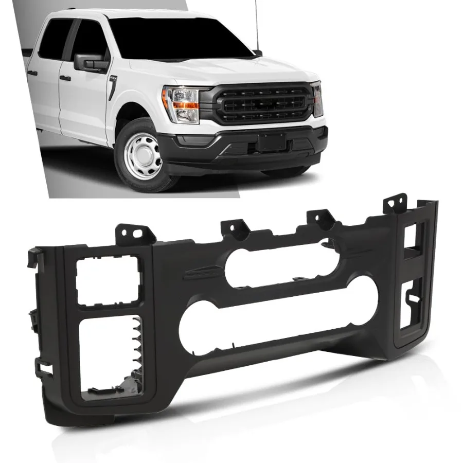 أسود A C سخان التحكم في المناخ داش تقليم وحدة التحكم المركزية الحافة لفورد F150 2021 2022 2023 لوحة القيادة الداخلية لهجة إعادة