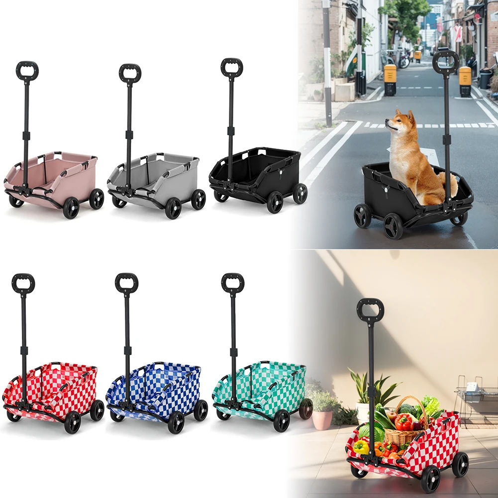 Folding Travel Walking Pet Cart Dog Stroller 4 Wheels for Traveling Rolling Cat Carrier Pet Carriage Ideal for Small Pets Outing