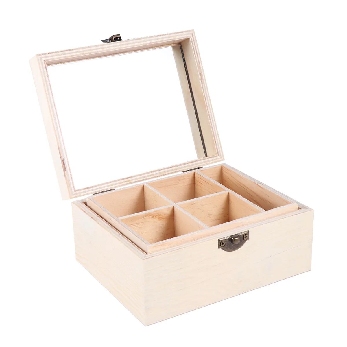 

1Pcs Wooden Jewelry Box Double Mirror Ecofriendly Premium Wood Durable Safe Organizer Handmade Dresser Home Decoration