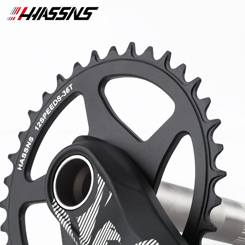 HASSNS  Crankset Mtb Monoplate Cranks Arms For Bicycle Hollowtech Candle Pe 1 Crown Integrated Mountain Bike Connecting Rods