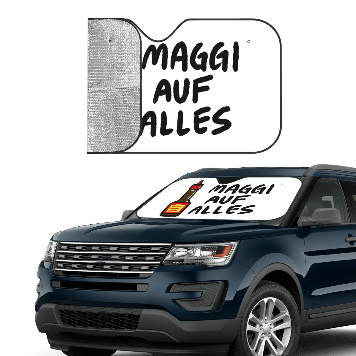 

Maggi Auf Alles (Deutsch) Sunshade Windscreen Car Front Windshield Window Sun Visor Accessories Covers