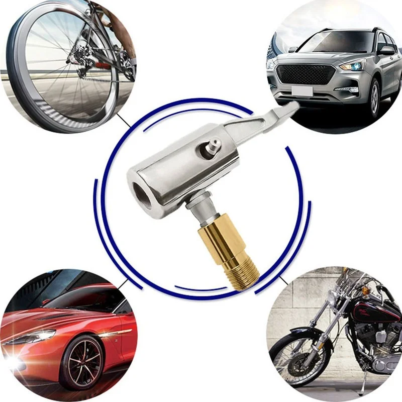 Portable Tire Nozzle Clamp Inflatable Pump Connector Car Tire Air Chuck Inflator Compressor Can Be Deflated Valve Adapter