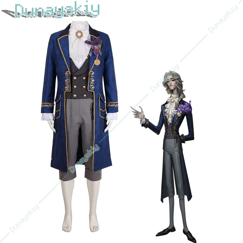 Alva Lorenz Cosplay Game Identity V Hermit Costume Graduation Ceremony Gentlemen Uniform Wig Suit Halloween Party Outfit for Man