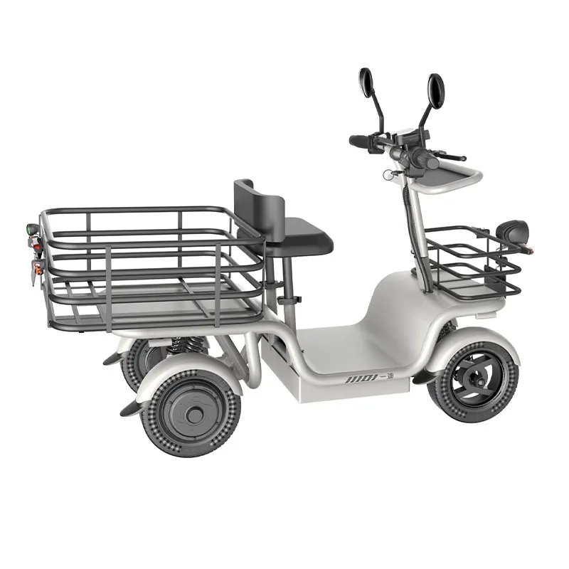 LED Display High Speed 48V 500W Mobility 4 Wheel Electric Cargo Bike Tricycles Three Wheel High Speed Wide Wide Seat