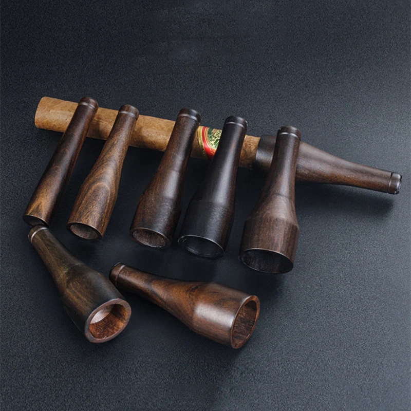 DEJAYA Large Ring Gauge Cigar Mouthpiece Sandalwood Multi Caliber Reusable Tips  Men Smoking Accessories