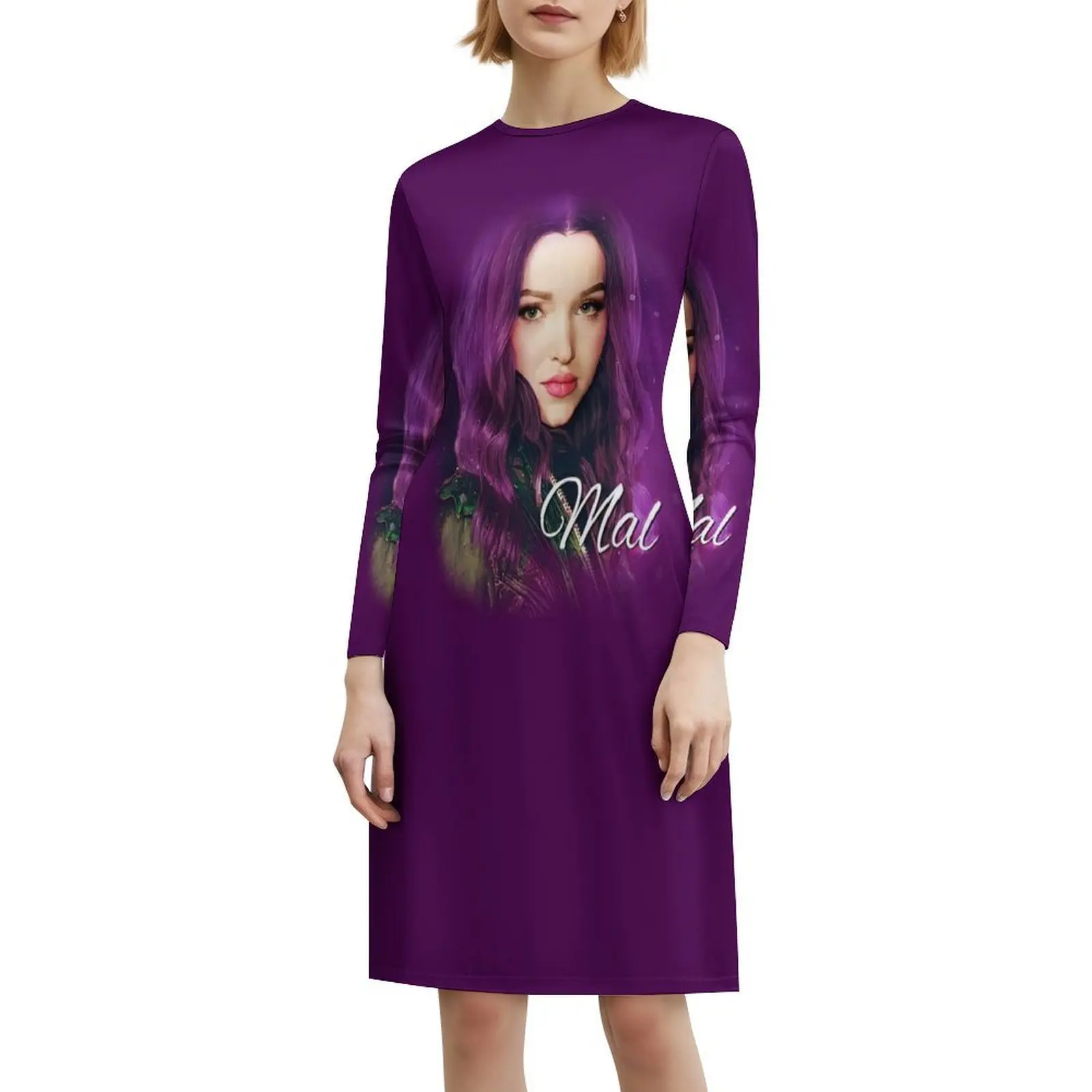 مال الأرجواني الوردي الأميرة الكلالات 3 المرأة الشارع الشهير فستان الحفلات العصرية طباعة نادي الملابس للإناث مال أحفاد 3 #6