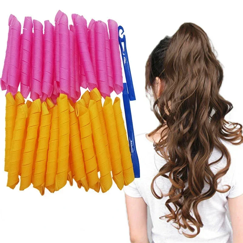 18 teile/satz Spiral-Locken wickler hitze freie Styling-Werkzeuge setzen nicht schädliche Wellen bildner Locken wickler Haarstyling-Werkzeuge Pro DIY Hair Roller