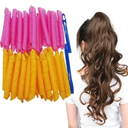 Bigoudi en spirale sans chaleur, outils de coiffure, non dommageables, formeurs de vague, bigoudis, Pro DIY, rouleau à cheveux, ensemble de 18 pièces