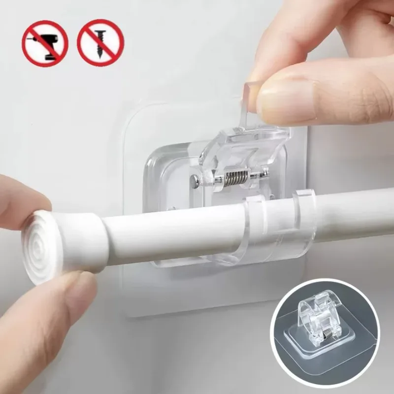 Kein Bohren Vorhang Stange Halterungen Einstellbare Vorhang Stange Clip Klemme Haken Vorhang Halter Wand Halterung Halter Wand Hängen Clip