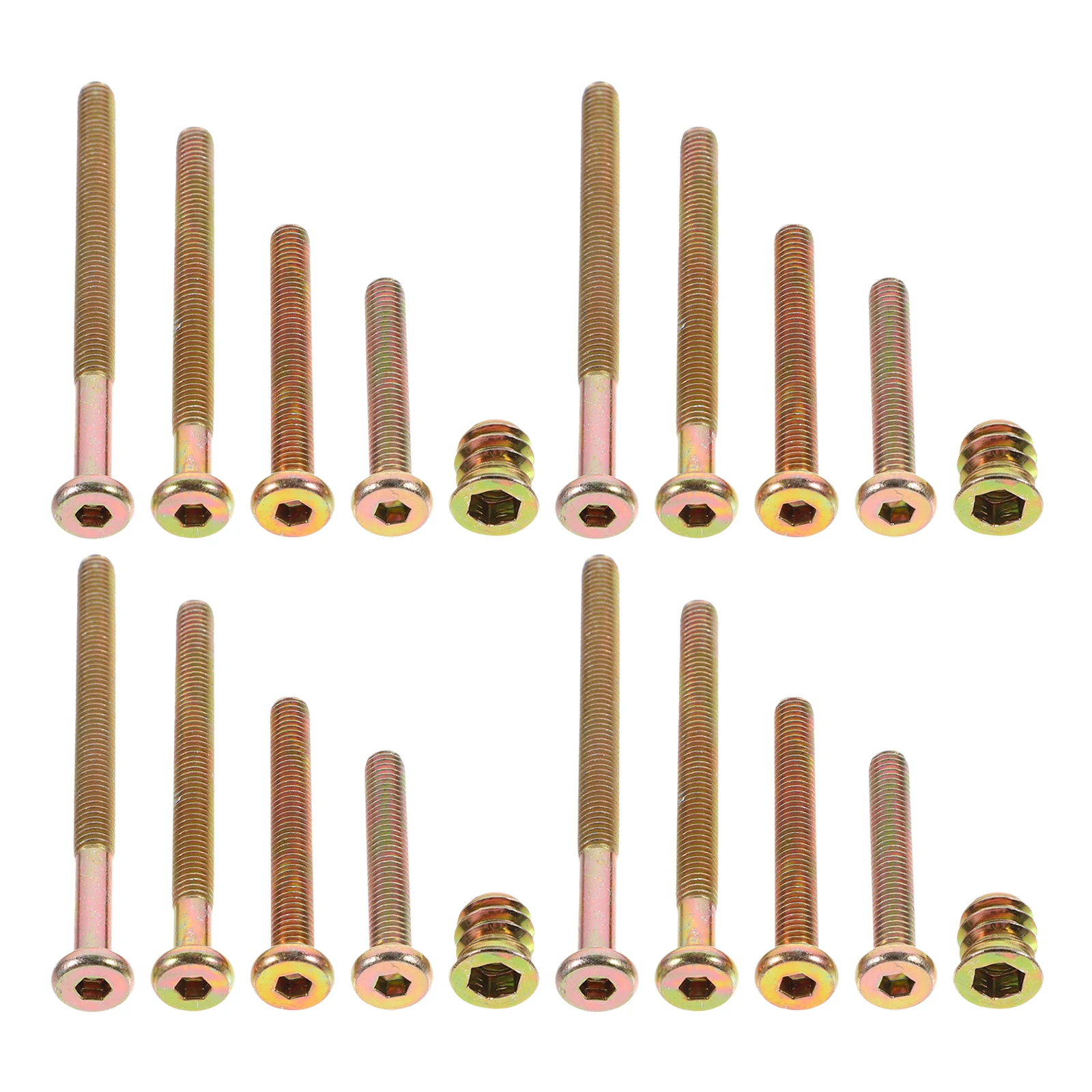 

1 set M6 Threaded Inserts Kit Nuts Bolts Drive Furniture Connectors Carbon Steel Galvanized Various Sizes M6x40 M6x50 M6x60