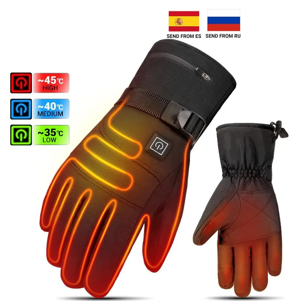 

Heating Gloves Warm Electric Gloves Men Winter Outdoor Sports Riding Ski Mountaineering Heated Waterproof Gloves Rechargable