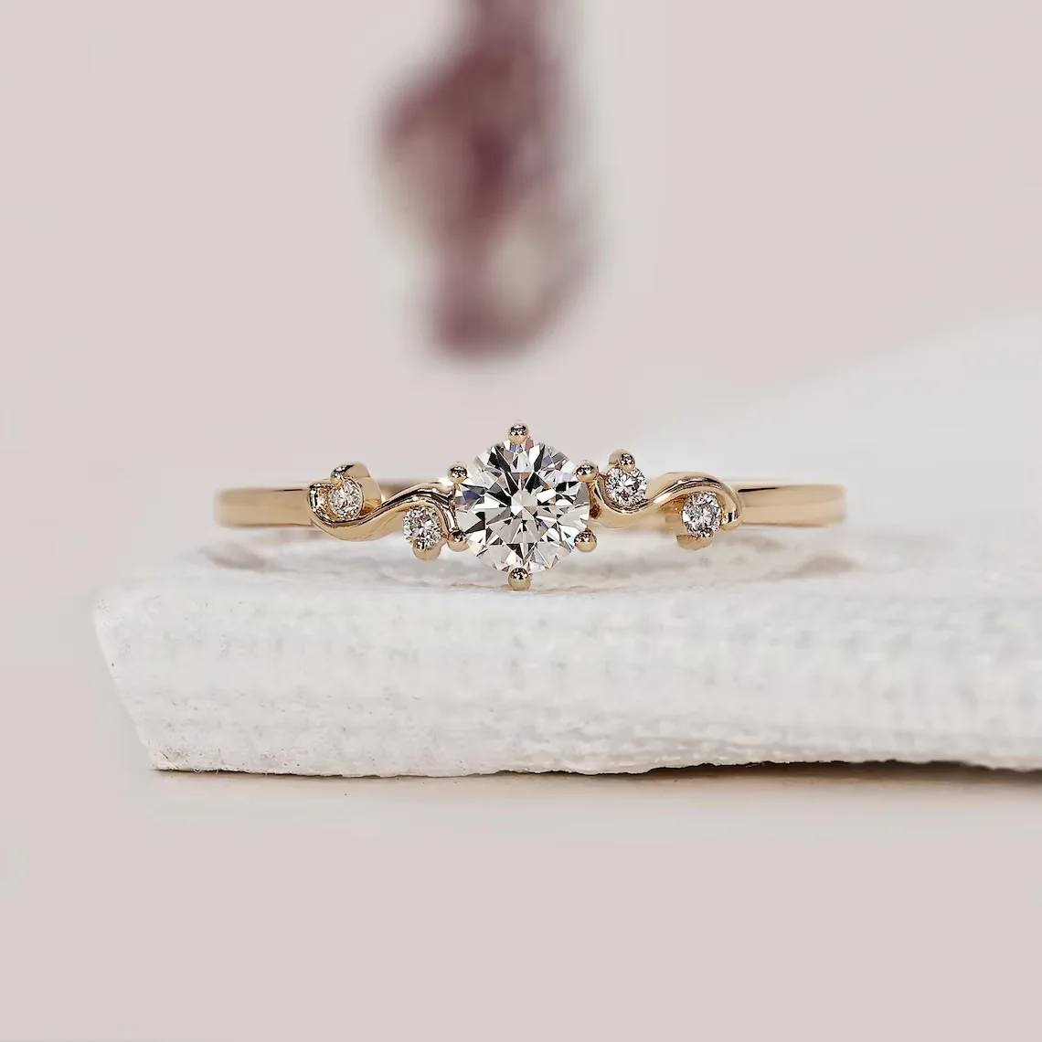 

CxsJeremy 0,25 карата круглой огранки, выращенное в лаборатории бриллиантовое обручальное кольцо, однотонное женское обручальное кольцо из желтого золота 14 карат Au585, юбилейное кольцо