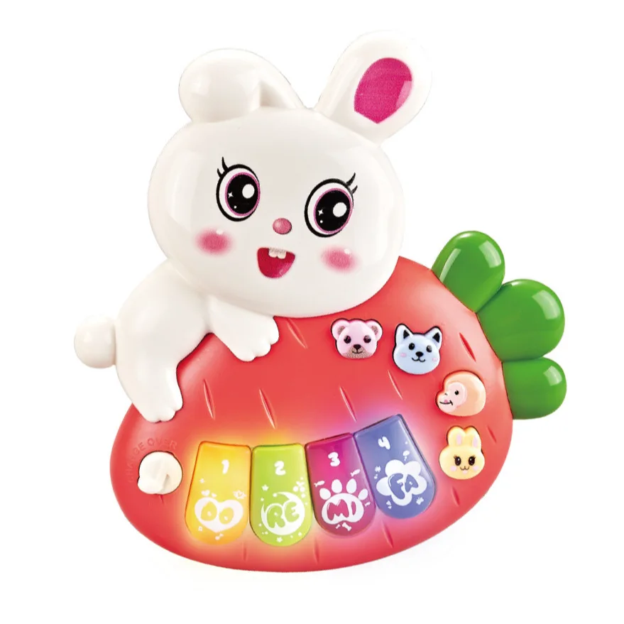 Cartoon Animal Electronic Piano Toy Multifunctional Early Education Puzzle Toy Electric With Lights Music Musical Instrument Toy