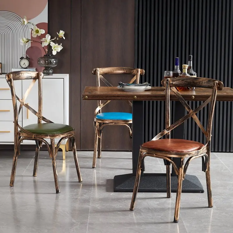 d*-Restaurant Retro Dining Chairs Nordic Modern Vintage Lounge Unique Dining Chairs Comfortable Wooden Sillas Kitchen Furniture