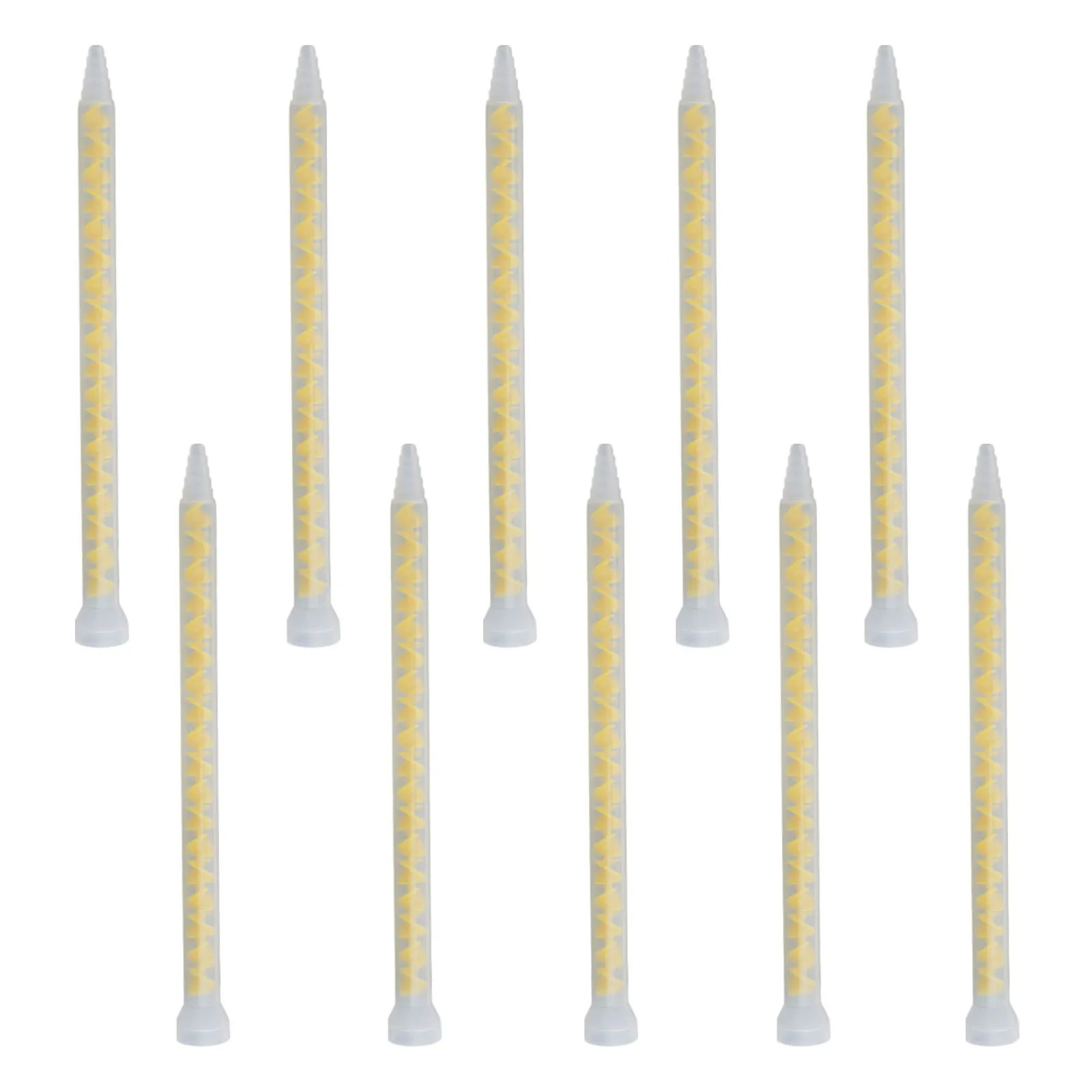 10PCS 10-18 AB Mixing Nozzle for Epoxy Resin Polyurethane Adhesives with Transparent Cover and Spiral Core for Optimal Mixing