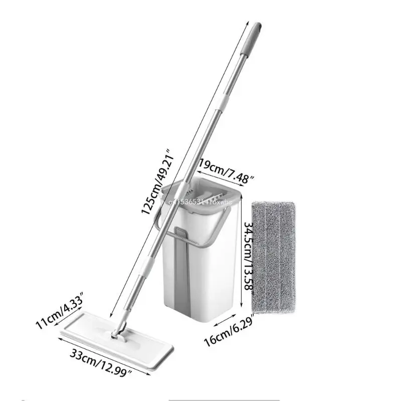 Dropship Squeeze Mop with Bucket Washable Microfiber Pad Household Floor Cleaner Mop Set