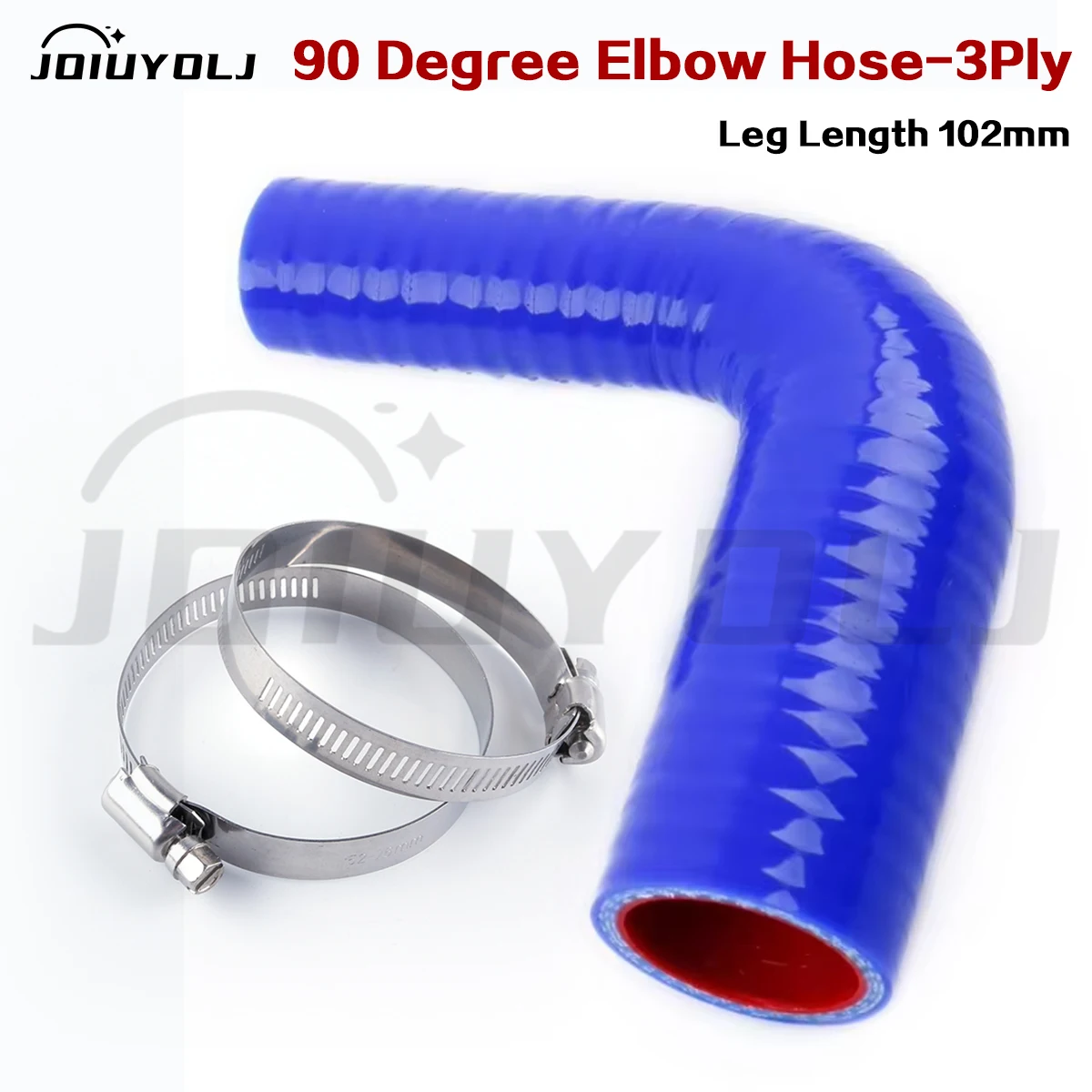 Силиконовый патрубок интеркулера длиной 102 мм, 90 градусов