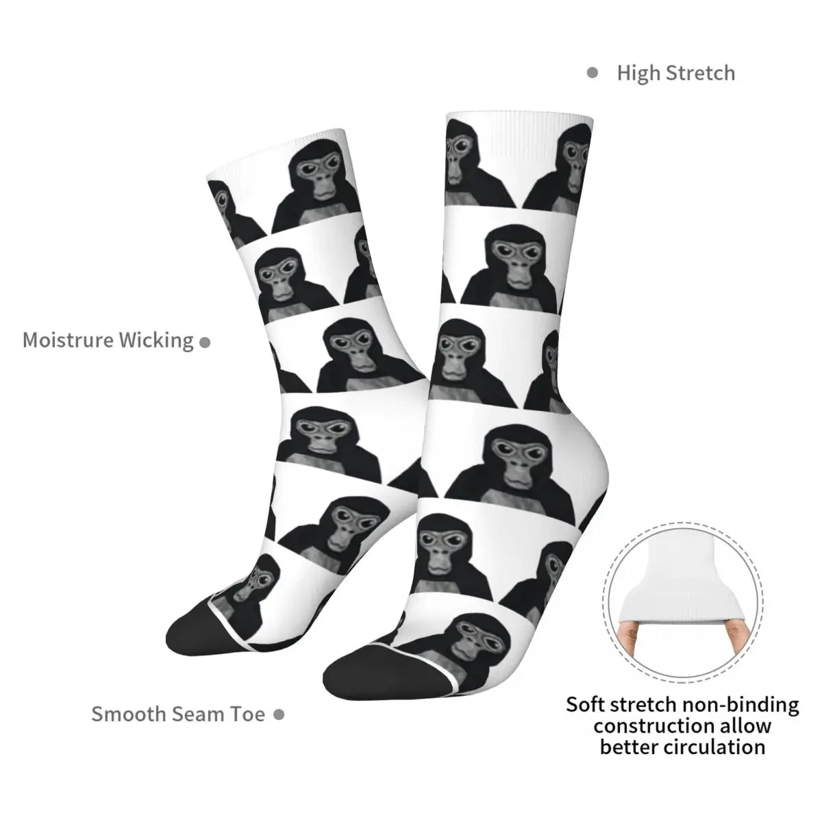 Gorilla Tag Monkey (9) Socks Harajuku Sweat Absorbing Stockings All Season Long Socks Accessories for Unisex Gifts