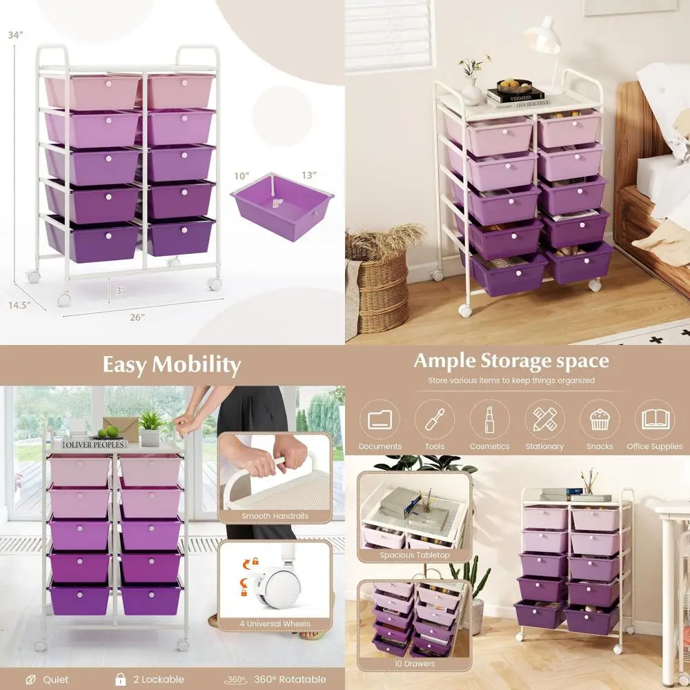 10-Drawer Rolling S…