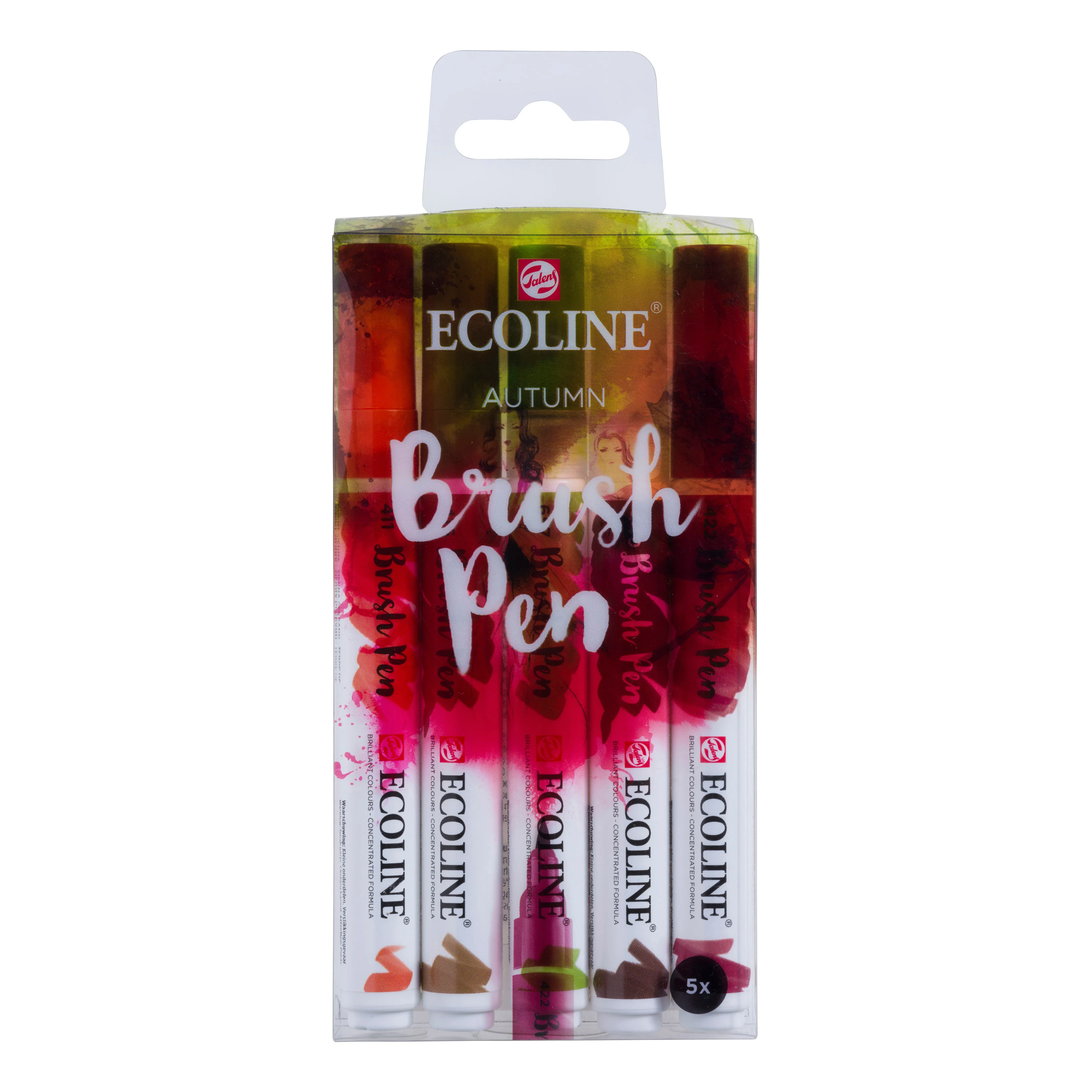 Ecoline Brush Pen Set de 5 Rotuladores de Acuarela Líquida. Tonos Otoño. Rotuladores punta de pincel, Dibujo y Manualidades . Royal Talens