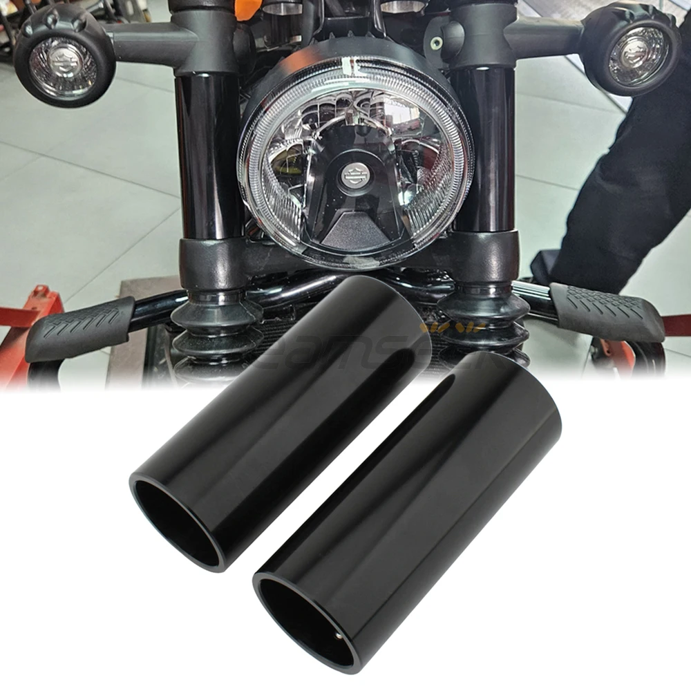 

Upper Fork Cover for Harley Nightster 975 RH975 2022 2023 Motorcycle Front Fork Protector Tube Cap Guard Set Black CNC Aluminum