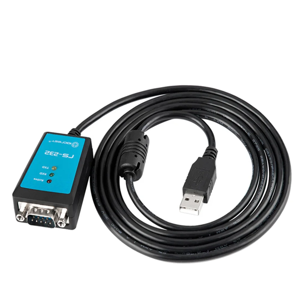 AA19 IOCREST USB 2.0 to DP9 RS232 Com Port Serial Cable Converter with Magnetic Ring LED Light for Industrial 1.8M
