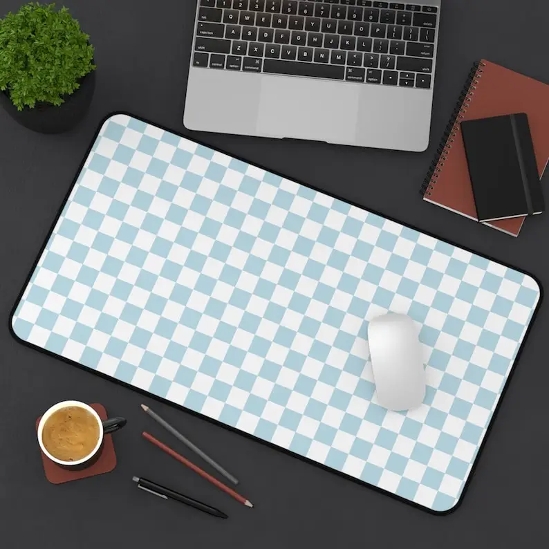 

Blue Desk Mats,XXL Light Blue Gaming Mat, Cute Workspace Decoration, Attractive Desktop Accessory, Beautiful Keyboard Pads